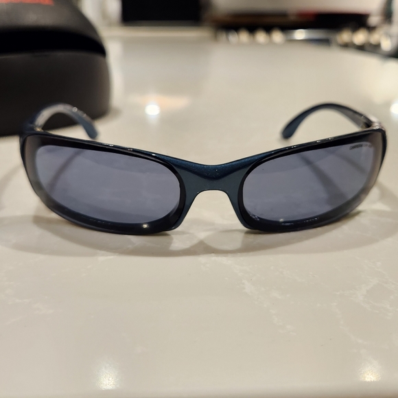 1990s CARRERA Clyde 57E Made in Italy Dark Blue Rectangular Sunglasses 66-18-115 - Picture 2 of 11